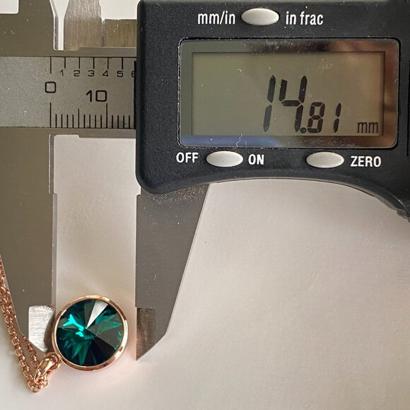 Butler Emerald Green Crystal Rose Gold Tone Necklace - Picture 7 of 9